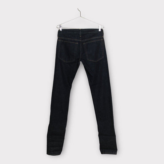 Helmut Lang Dark Denim Low Rise Panted Hem Jeans