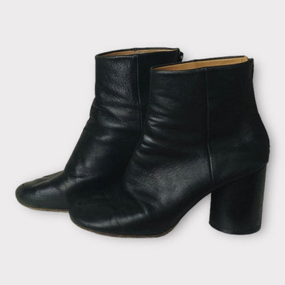 Maison Margiela AS IS Black Leather Block Heel Ankle Boot
