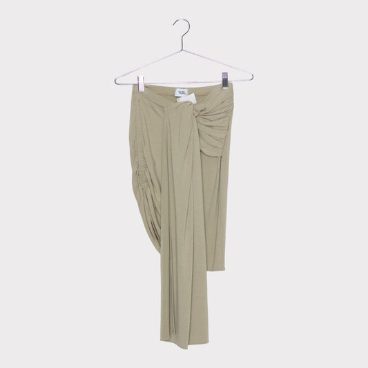 Vejas Beige Draped Knotted Midi