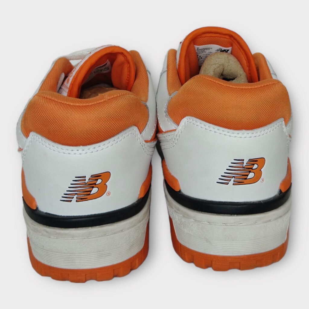 New Balance 白色皮革橙色细节 550 运动鞋