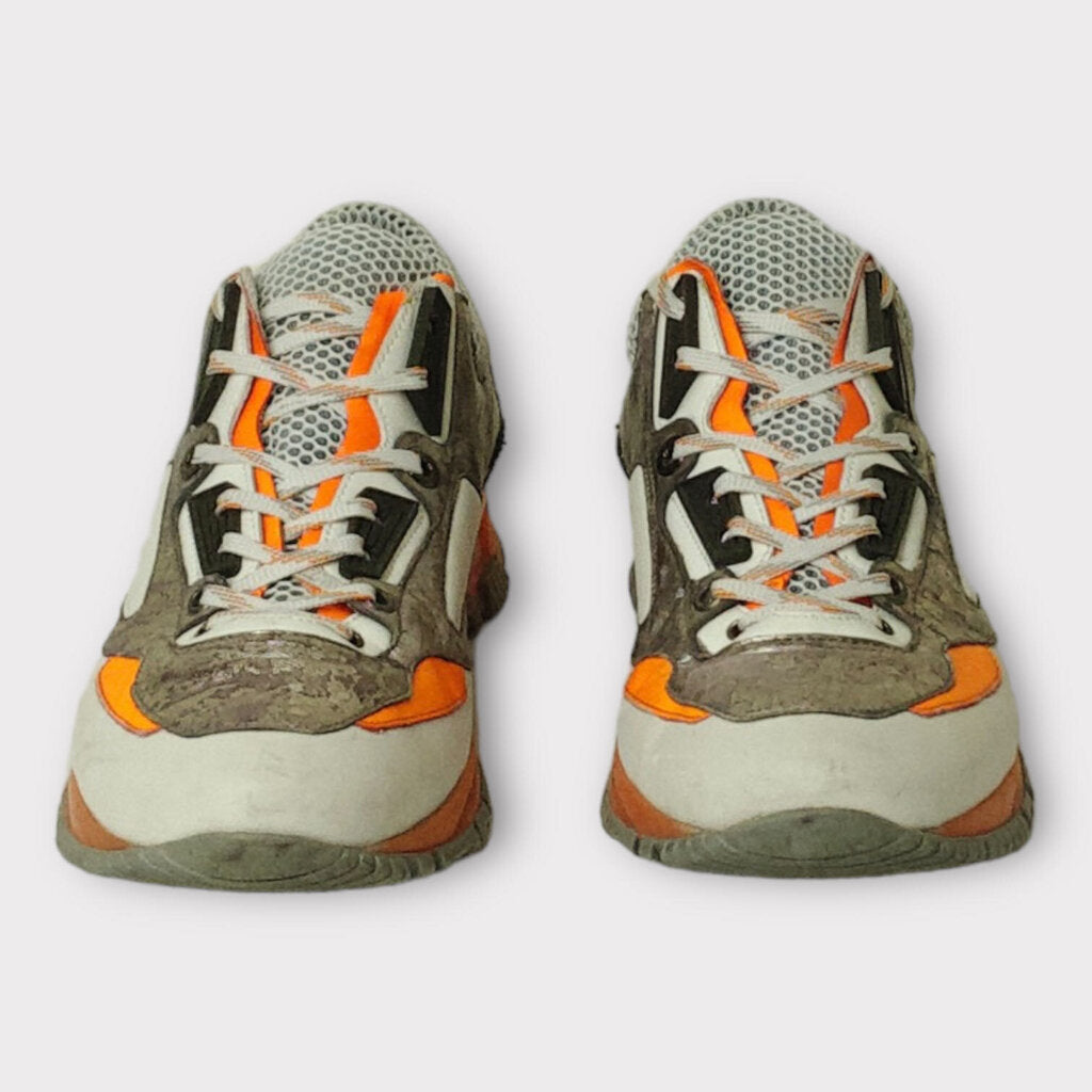 Lanvin Silver + Orange Sneakers