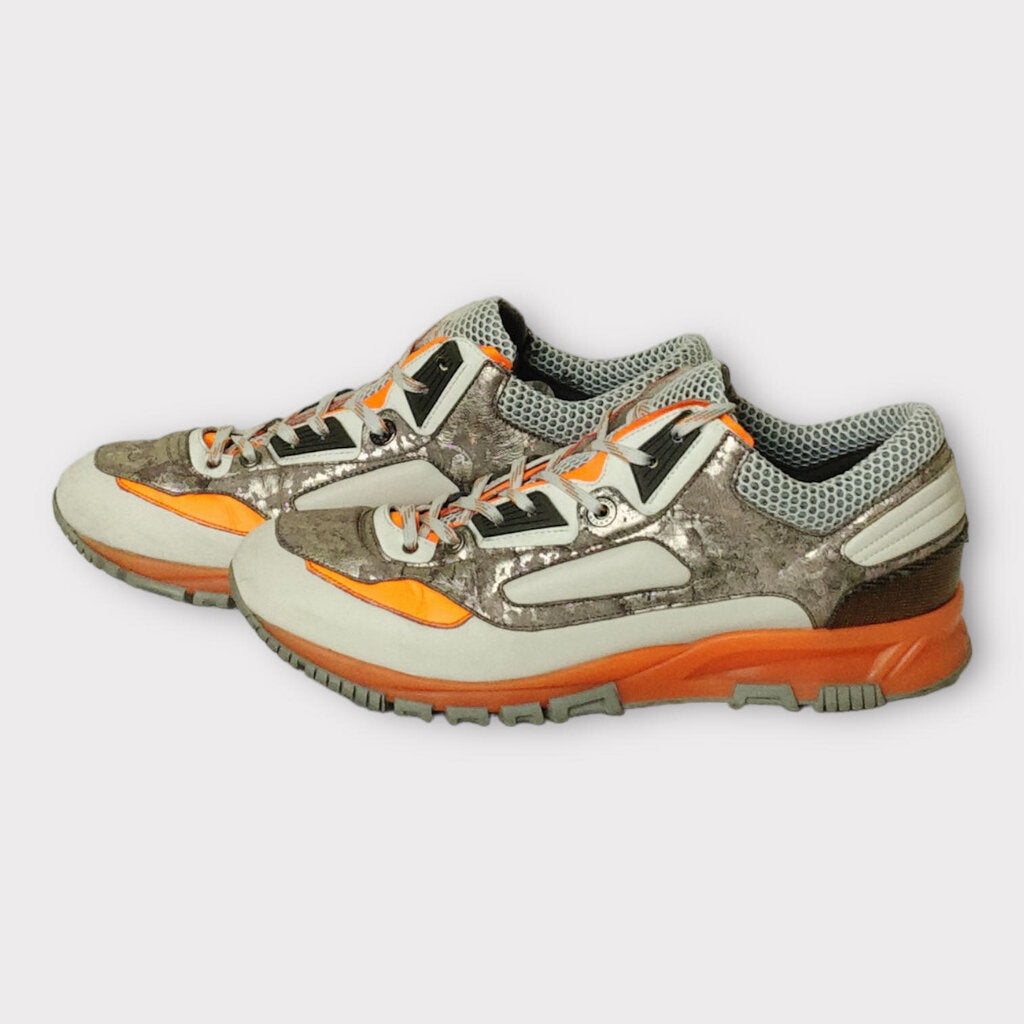 Lanvin Silver & Orange Sneakers