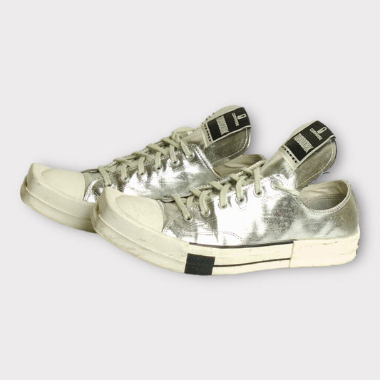 Silver Turbodrk Canvas Low Tops