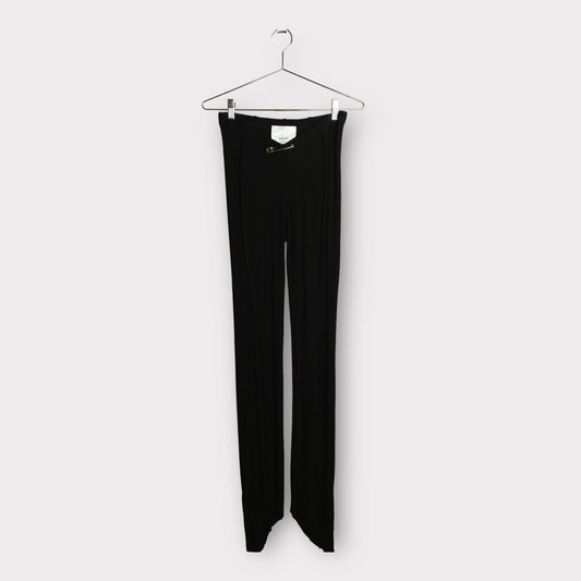 Sami Miro Vintage Black Safety Pin Low Rise Ribbed Pants