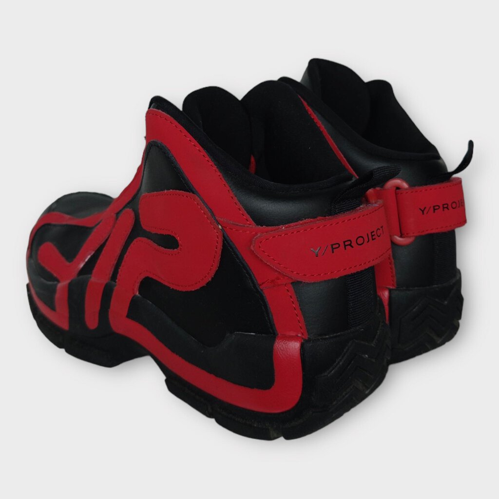 Y/PROJECT x Fila Red & Black High Top Sneakers