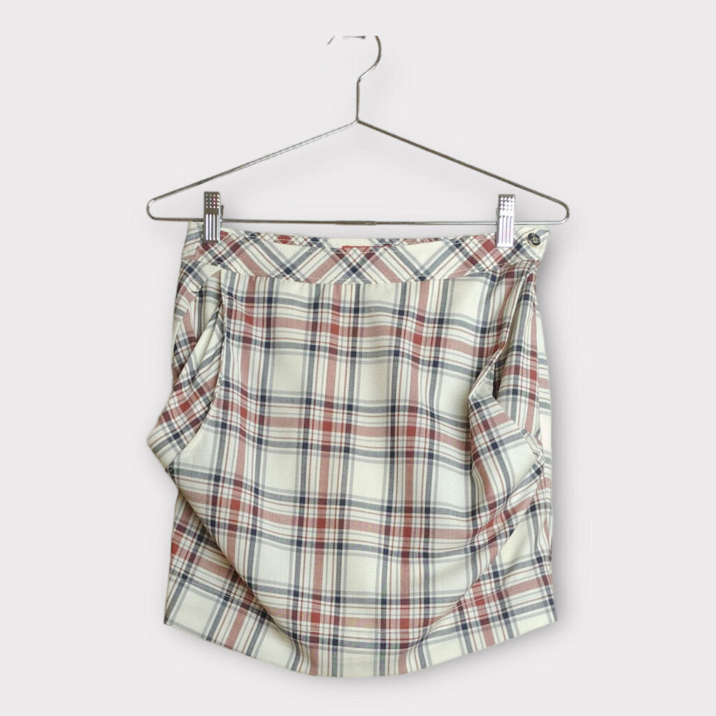 Vivienne Westwood Red Label Cream + Red Wool Check Mini Skirt