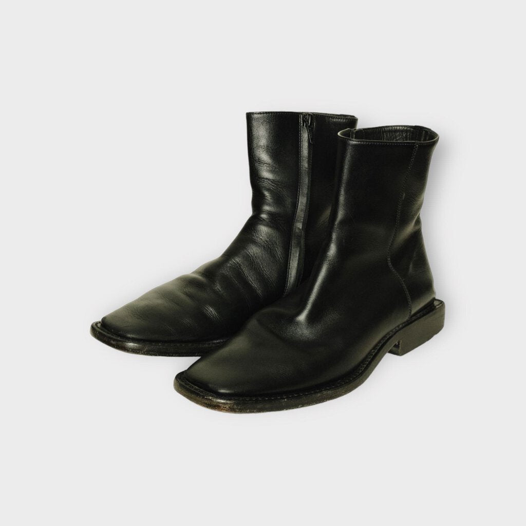 AS IS Black Leather BB Heeled Boot