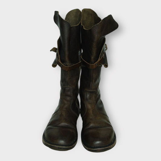 Trippen Brown Leather Mid Calf Boots