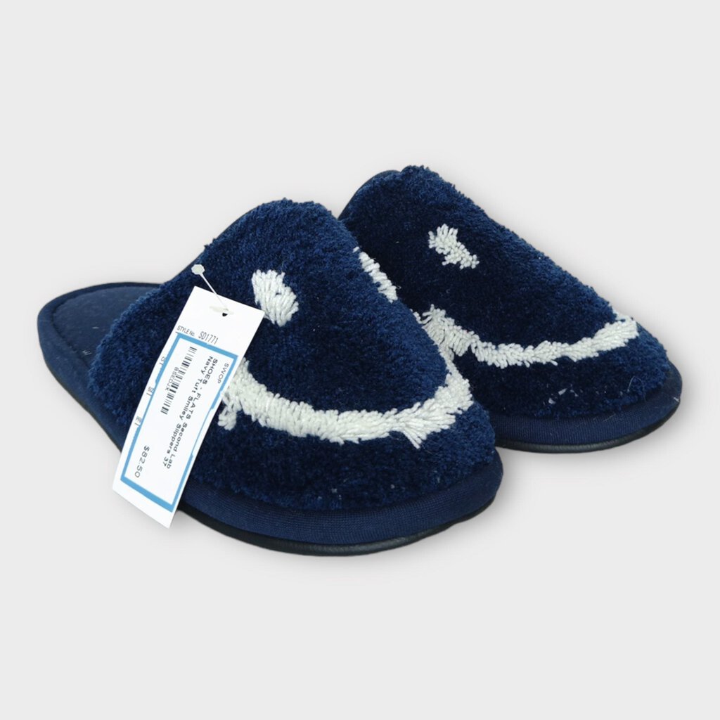 Second Lab Navy Tuft Smiley Slippers