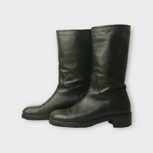 Maryam Nassir Zadeh Black Leather Mid-Calf Belmont Boots