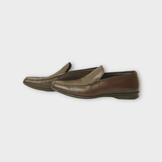 Prada Brown Leather Loafers
