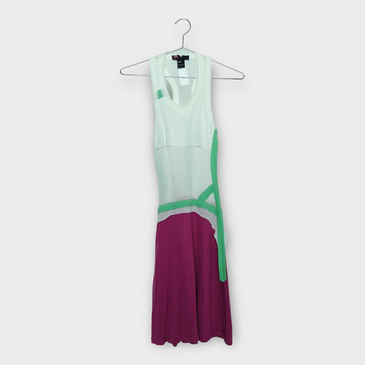 Diesel White Pink and Green Racerback Panel Midi