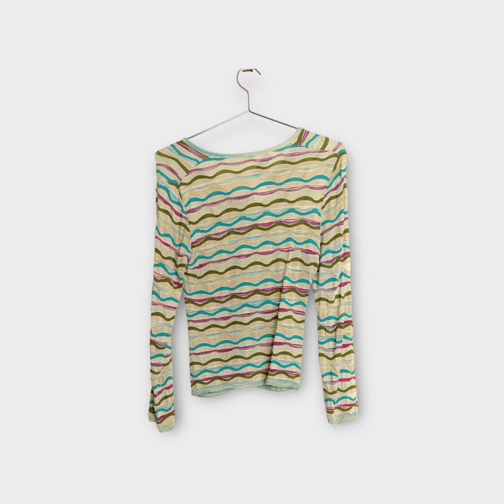 Missoni Green Pink Textured Knit Long Sleeve