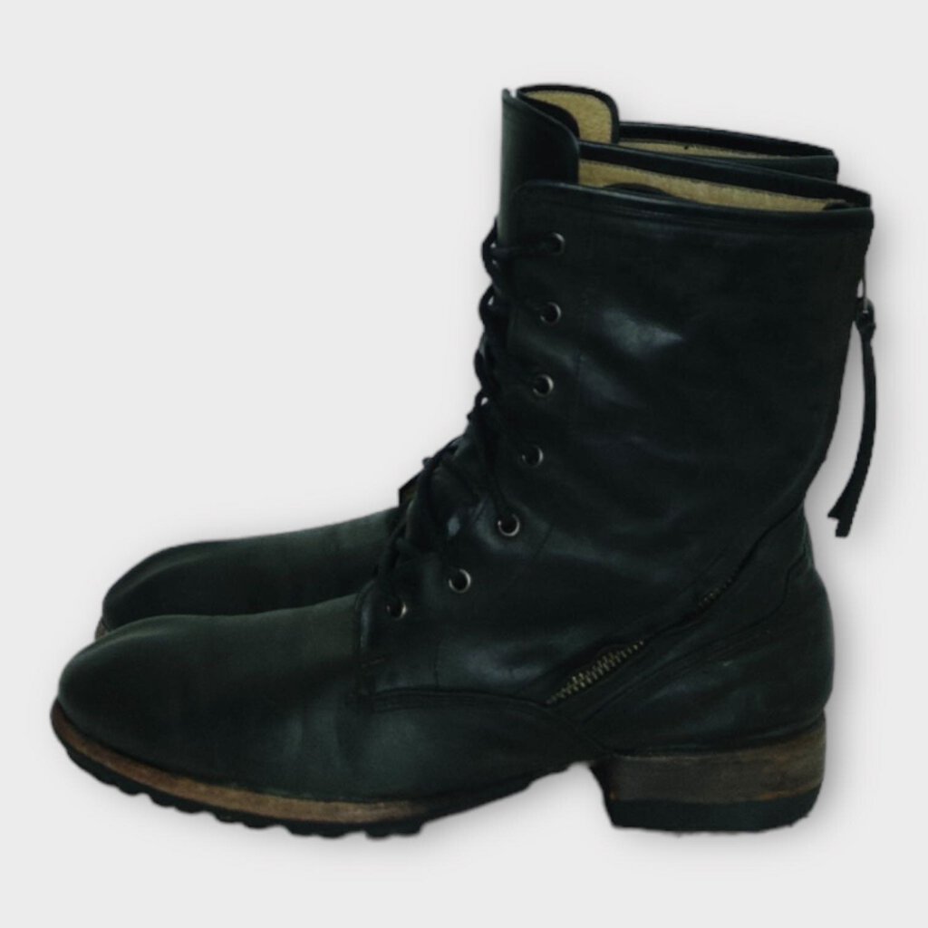 Kyoji Maruyama Black Leather Lace Up Boots
